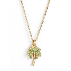 Kate Spade NWT 12K Pave Palm Pendant Cali Dreaming